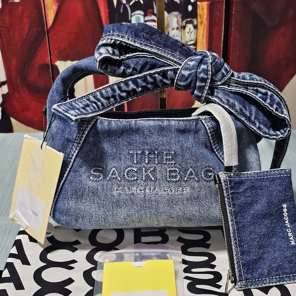 Marc Jacobs Denim Sack Bag with Pouch - Picture 8 of 12